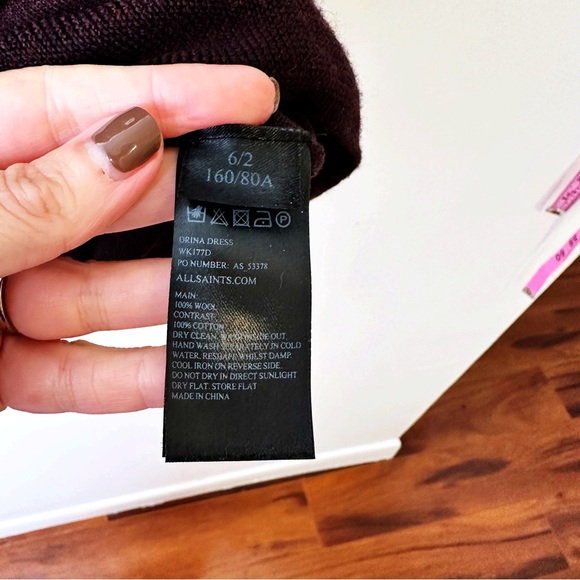 All Saints Dahlia Wool Long Cardigan Asymmetrical Zipper Cowl Sweater Size 2 - Picture 12 of 13